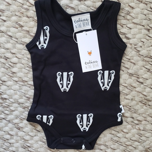 Badger Black Sleeveless Onesie - Picture 1 of 1